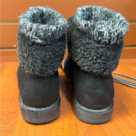 Cliffs by WHITE MOUNTAIN Black Moto Boots with Knit Cuff - Picture 5 of 8